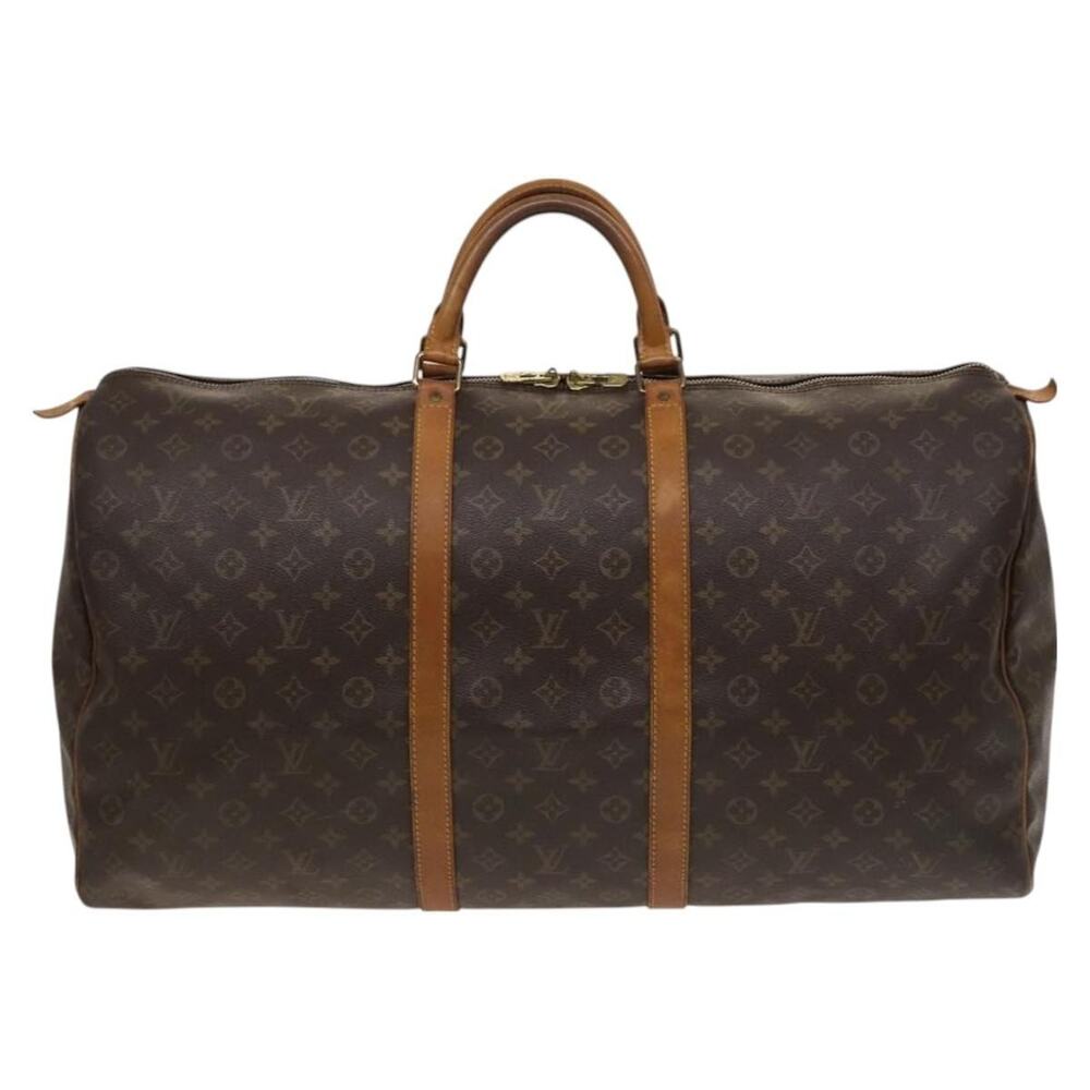 Louis Vuitton Monogram Keepall 60 Travel Bag Brown